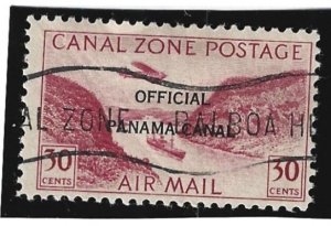Canal Zone Scott #CO11  CTO Used 30 cents Official Air 2021 SCV = $60.00