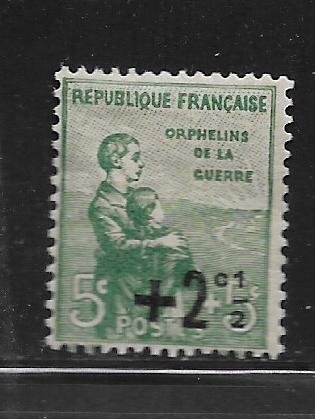 FRANCE, B13, MINT HINGED, WAR ORPHANS SURCHD