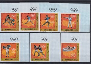 Aden, Mahra State, 1968 - US Olympic Champions - Rare IMPERF set - MNH