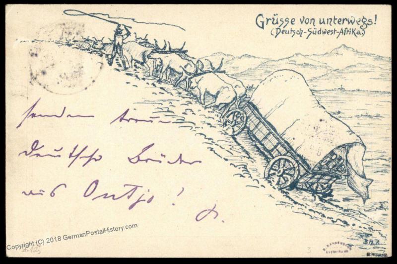 Germany 1898 SW Africa OUTJO DSWA Mi3 10pf Stamp Cover Oppeln 78452