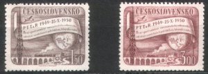Czechoslovakia Scott #430-431 1950 MNH