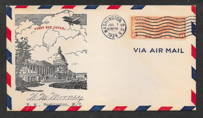 C19 6¢, Winged Globe FDC,  Signed, Free Insured Shipping;