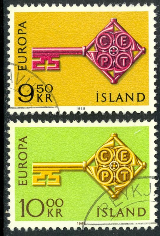 ICELAND 1968 EUROPA Set Sc 395-396 VFU