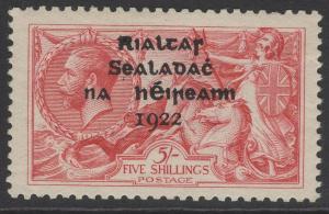 IRELAND SG45 1922 5/= ROSE-CARMINE MTD MINT