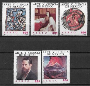 1971 Mexico ScC380-4 Mexican Art and Science MNH C/S of 5