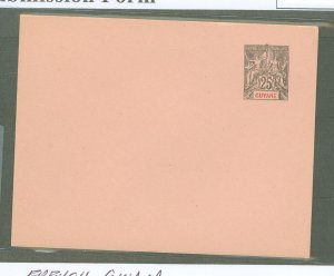 French Guiana  1892 25c black on pink, flap is not stuck
