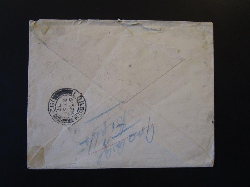 Burma 1937 Cover / Forwarded to Scotland - Z5146