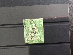 Switzerland 1854 40  Rappen used imperf stamp R30637