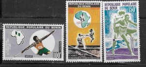 Benin #376-378  Olympics  (MLH) CV $4-30