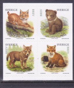 Sweden 2518 MNH 2005 Juvenile Wild Animals Lynx Bear Wolf Fox Self-Adhesive