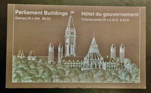 Canada #925a 34¢ Parliament Buildings Booklet. BK 89. Booklet of 25. MNH