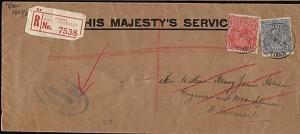 AUSTRALIA 1927 OHMS Reg OS Perfins : Perth to Claremont - unclaimed ......19246W