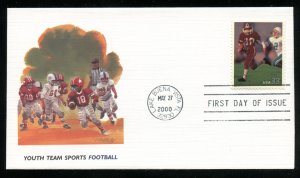 US 3400 Youth Team Sports - Football UA Fleetwood cachet FDC