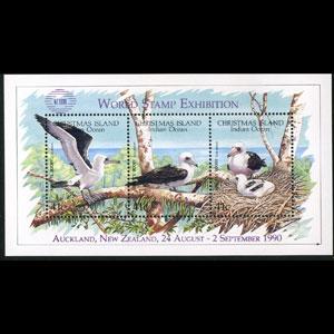 CHRISTMAS IS. 1990 - Scott# 274d S/S Birds(Pur.Opt) NH