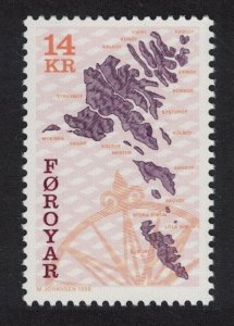 Faroe Is. Compass Rose Maps 14 Kr 1996 MNH SG#303