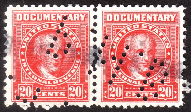 1954, US 20c, Revenue, Used pair, Sc R661
