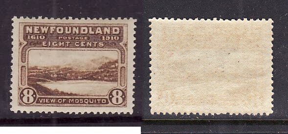 Newfoundland-Sc#99-unused NH og 8c bistre brown Mosquito-perf 14-1911-Nwf387-S/H