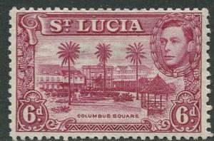St. Lucia - Scott 119 - KGVI - Definitive -1938 - MLH -Single 6p Stamp