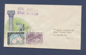 PERU - Air Mail Cover to USA -