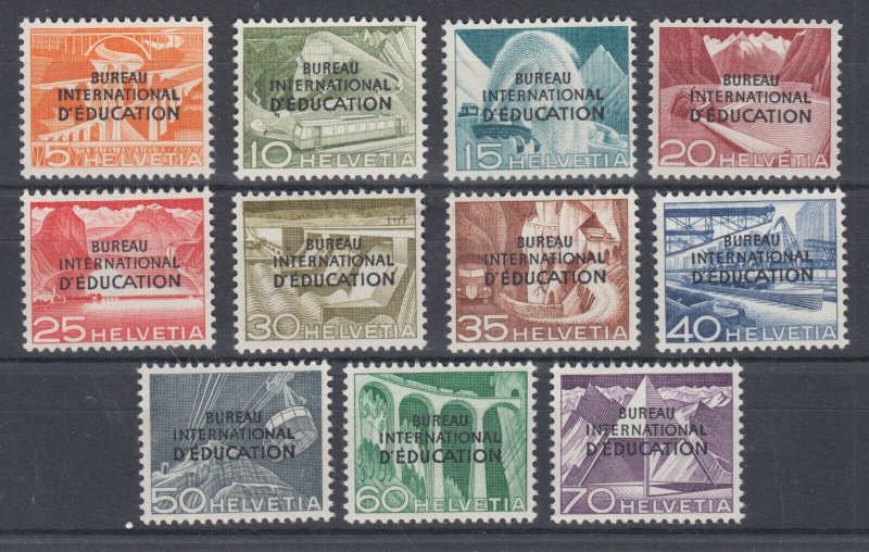 Switzerland Sc 4O29-4O39 MLH. 1950 INTERNATIONAL BUREAU OF EDUCATION, cplt set 