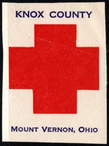 Vintage US Poster Stamp American Red Cross Mount Vernon, Ohio Unused