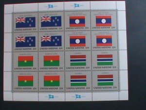 ​UNITED NATION-1986 SC#477-480  U. N. FLAGS SERIES MNH FULL SHEET- VERY FINE