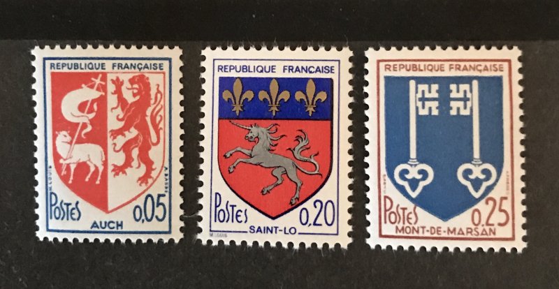 France 1966 #1142-44, MNH, CV $.80