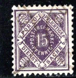 German States Wurttemberg Scott # O20, used