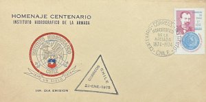 KV) 1975 CHILE, FIRST DAY COVER CENTENARY TRIBUTE HYDROGRAPHIC INSTITUTE OF