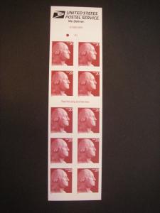 Scott 3482a, 20c Washington, #P1, Pane of 10, Complete MNH Beauty