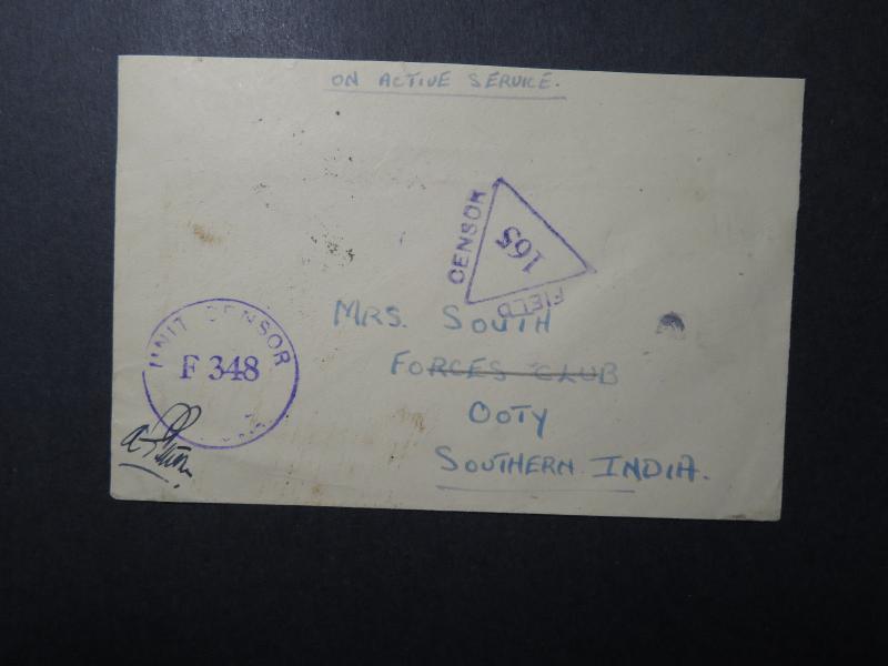 India 1944 Forces Cover / APO 288 (Bombay/ F 348 Censor - Z12412