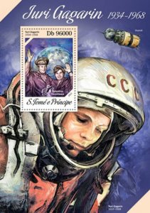 St Thomas - 2013 Yuri Gagarin Russian Cosmonaut Stamp S/S  ST13613b