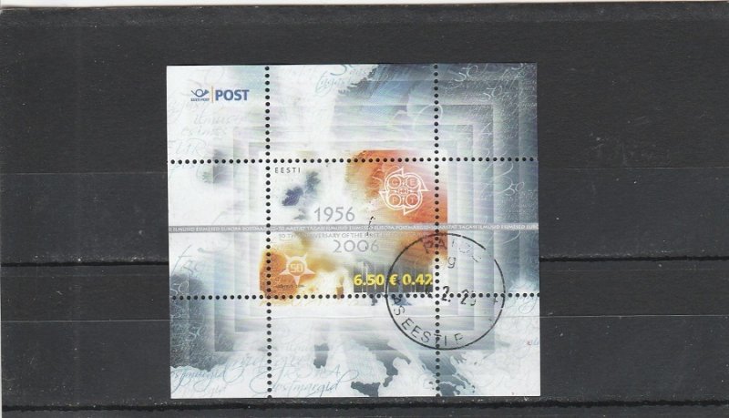 Estonia  Scott#  529  Used  S/S  (2006 Map of Europe)