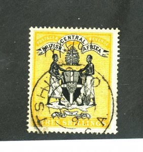 BRITISH CENTRAL AFRICA #27 USED FVF Cat $65