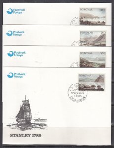 Faroe Islands Scott 122-4 FDC -  Dayes' Landscapes