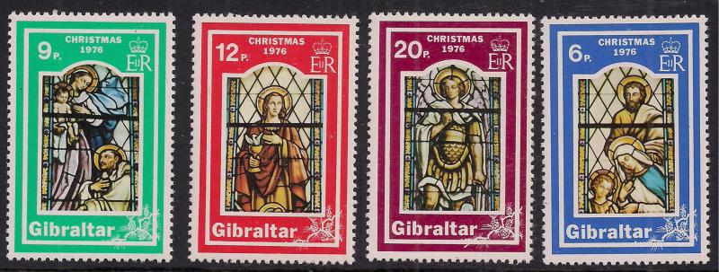 Gibraltar 1976 QE2 Christmas Set of 4 Umm ( M1256 )