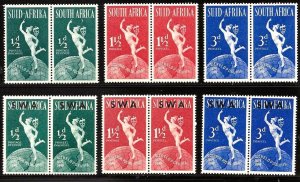 South Afrika - UPU - 6ea Pairs OGNH - Post Office Fresh