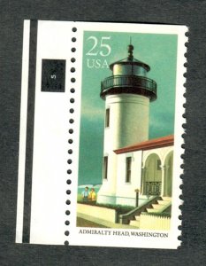 2470 Lighthouse MNH plate number single from booklet - PNS