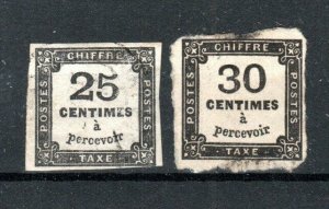 France 1871-78 25c and 30c Postage Due values SG D212-D213 FU