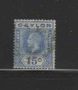 CEYLON #235 1921 15c KING GEORGE V F-VF USED b