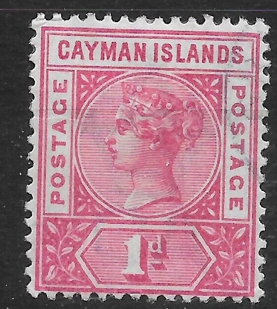 CAYMAN ISLANDS SG2a 1900 1d PALE CARMINE USED