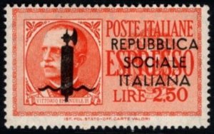 1944 Italy Italian Social Republic Michel #- 649 2.50 Lire Express Letter Unused