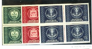 AUSTRIA #565-7 MINT BLOCKS VF NH Cat $65