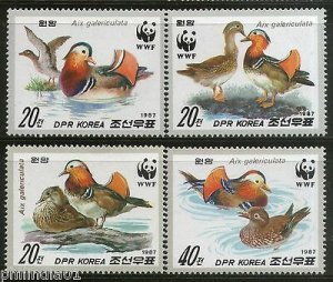 Korea 1987 WWF Water Birds Ducks Wildlife Animal Fauna 4v Sc 2679-82 MNH # 054