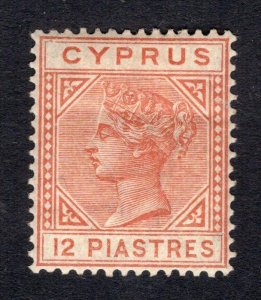 Cyprus 1882 QV 12pi Die I, wmk: Crown CA - OG MH - SG# 22  (ref# 204128)