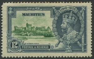 Mauritius - Scott 205 - Silver Jubilee -1935 - MVLH -Single 12c Stamp