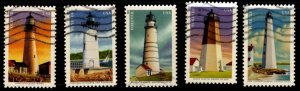 #4791 - 4795 New England Lighthouses set/5 (Off Paper) - Used