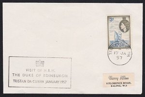 TRISTAN DA CUNHA 1957 cover - Visit Duke of Edinburgh......................A5381