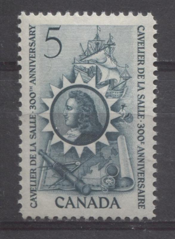 Canada #446 5c Blue Green 1966 Cavelier De La Salle VF 84 NH NF/LFSD