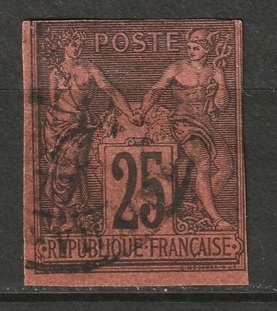 French Colonies 1878 Sc 44 used type II trimmed